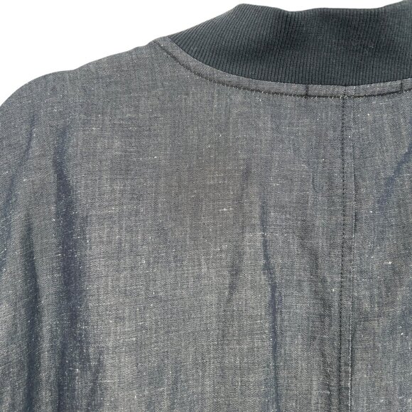 Robert Barakett Harrison Bomber Jacket Cotton Linen Blend Navy Blue Size XL - Picture 6 of 15